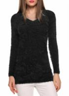 Rosewe Black Long Sleeve V Neck Pullover Sweater