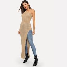 Shein One-shoulder Split Side Longline Sweater