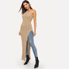 Shein One-shoulder Split Side Longline Sweater