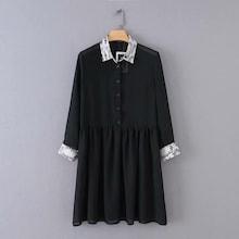 Shein Contrast Snakeskin Print Chiffon Shirt Dress