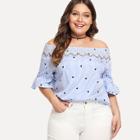 Shein Plus Off Shoulder Striped Top