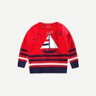 Shein Toddler Boys Sailboat Print Striped Sweater