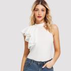 Shein One Side Flounce Trim Top