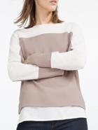 Shein Khaki Contrast Split Side T-shirt