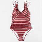 Shein Striped Double Straps Swimsuit