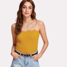 Shein Scallop Trim Ribbed Cami Top