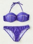 Shein Purple Contrast Trim Bustier Bikini Set