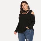 Shein Plus Caged Neck T-shirt