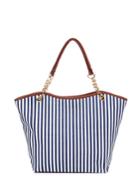 Shein Vertical Striped Tote Bag With Tassel Detail