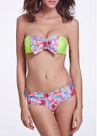 Rosewe Two Piece Knot Design Floral Print Bikini