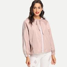 Shein Tie Neck Hooded Jacket