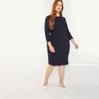 Shein Plus Buttoned Sleeve Pencil Dress