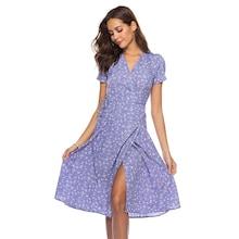 Shein Floral Print Knot Wrap Dress