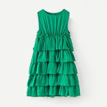 Shein Girls Plain Tiered Hem Dress