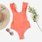 Shein Frill Trim Ruched Swimsuit