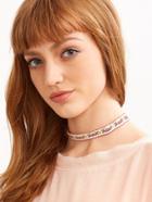 Shein White Floral Ribbon Choker Necklace