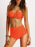 Shein Halter Ladder Cutout High Waist Bikini Set