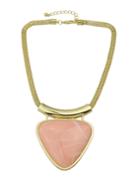 Shein Bohemian Style Big Stone Triangle Shape Statement Pendant Trendy Necklace