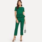 Shein Ruffle Hem Top & Tapered Pants Co-ord