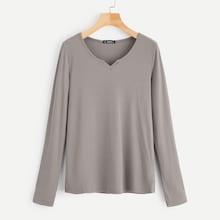 Shein Solid Ribbed Knit Tee