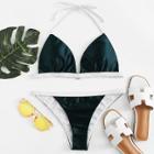 Shein Contrast Binding Halter Bikini Set