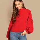 Shein Button Back Balloon Sleeve Top
