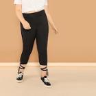 Shein Plus Lace-up Hem Leggings