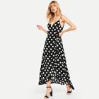 Shein Wrap Ruffle Polka Dot Cami Dress