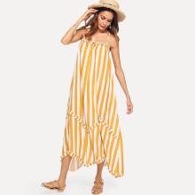 Shein Frill Trim Striped Cami Dress