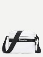 Shein Letter Embroidery Nylon Crossbody Bag
