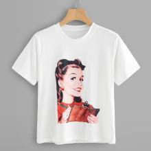 Shein Portrait Print T-shirt