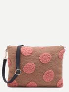 Shein Zipper Closure Woolen Crossbody Bag Spots Khaki