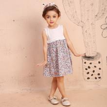 Shein Girls Floral Print Frill Trim Dress