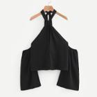 Shein Solid Tie Detail Halter Top