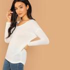 Shein Drop Shoulder Solid T-shirt