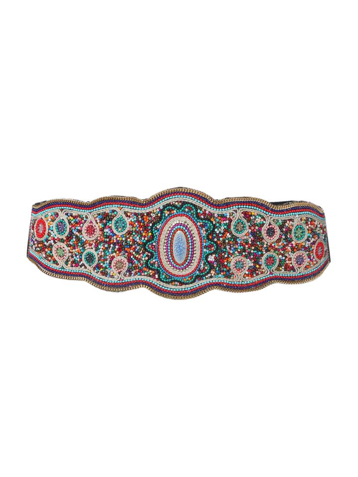 Shein Beaded Design Elastic Belt