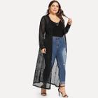 Shein Plus Plunging Neck Striped Coat