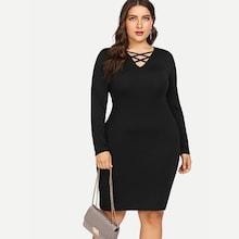 Shein Criss Cross Front Solid Dress