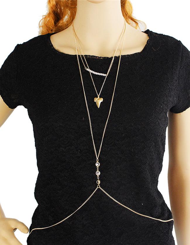 Shein Gold Plated Sexy Body Chain Jewelry