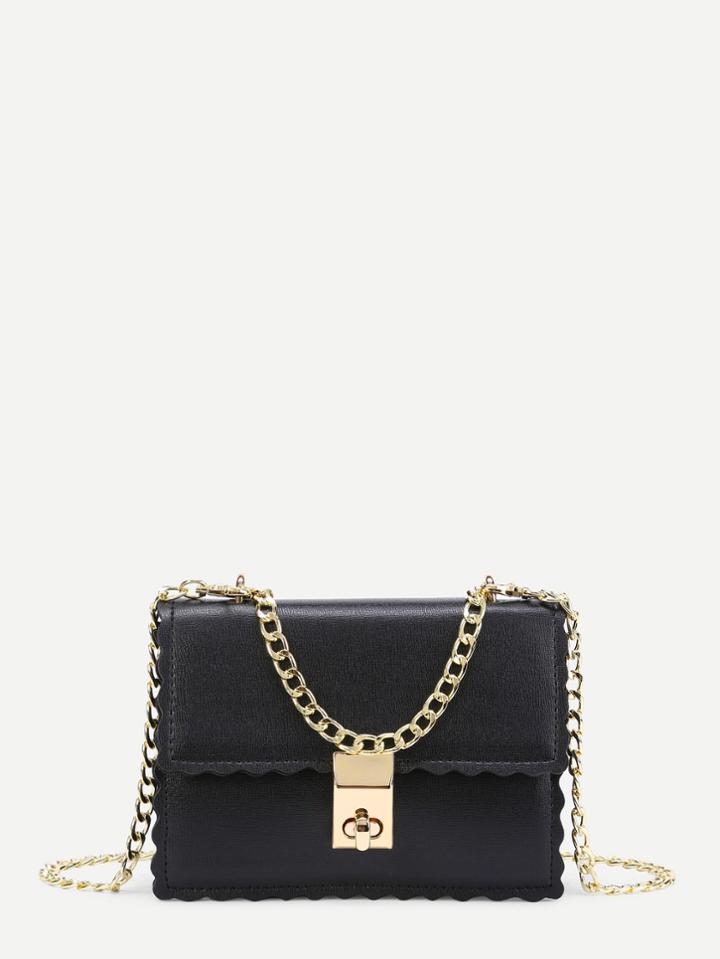 Shein Scalloped Trim Chain Bag