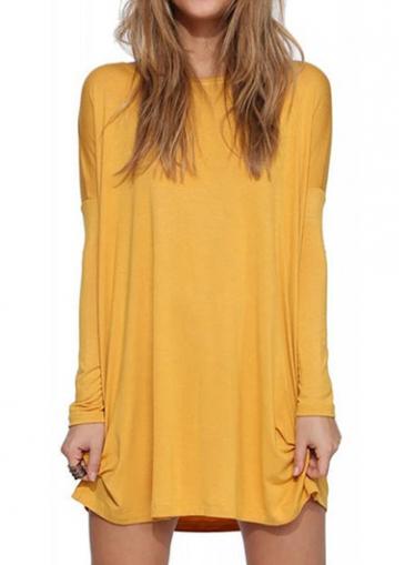 Rosewe Batwing Sleeve Round Neck Shift Dress