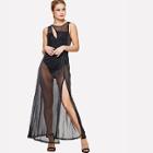 Shein Slit Front Transparent Glitter Dress