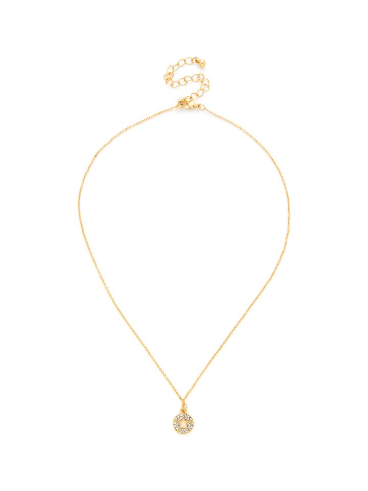 Shein Hollow Star Round Pendant Chain Necklace