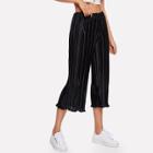 Shein Pleated Velvet Solid Capris Pants