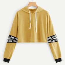 Shein Random Letter Tape Split Sleeve Sweatshirt