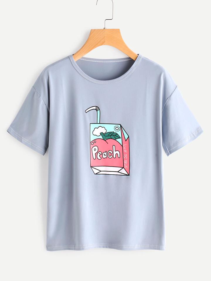 Shein Milk Bottle Print Tee