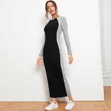Shein Two Tone Rib Knit Dress