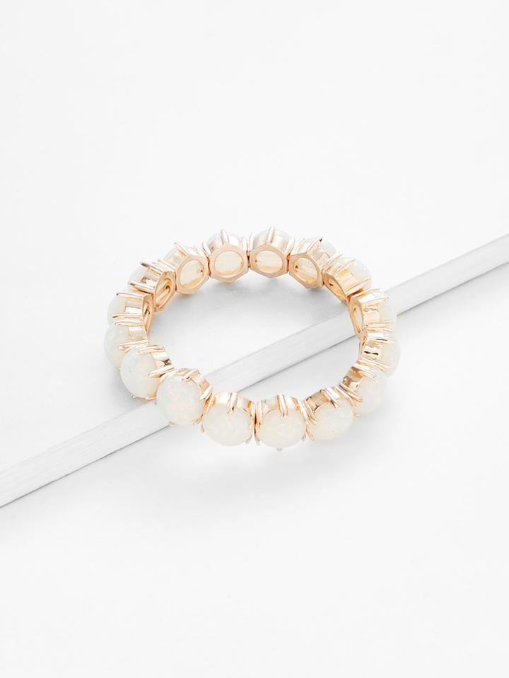 Shein Gemstone Decorated Bangle Bracelet