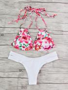 Shein Calico Print Mix & Match Halter Bikini Set