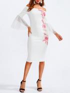 Shein Beading Mesh Bell Cuff Embroidery Patch Dress